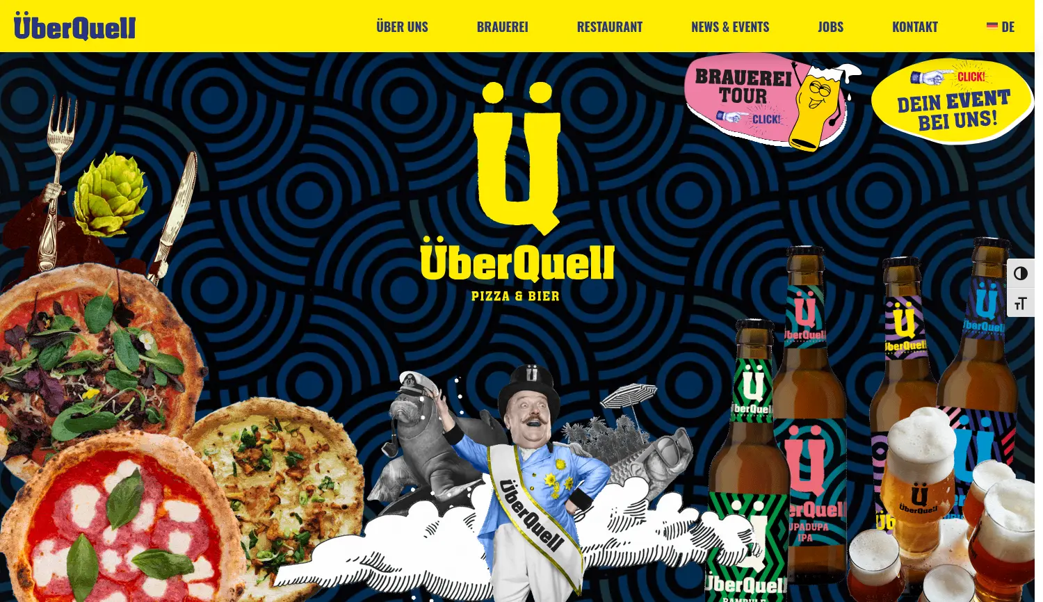 Website-Screenshot von ÜberQuell