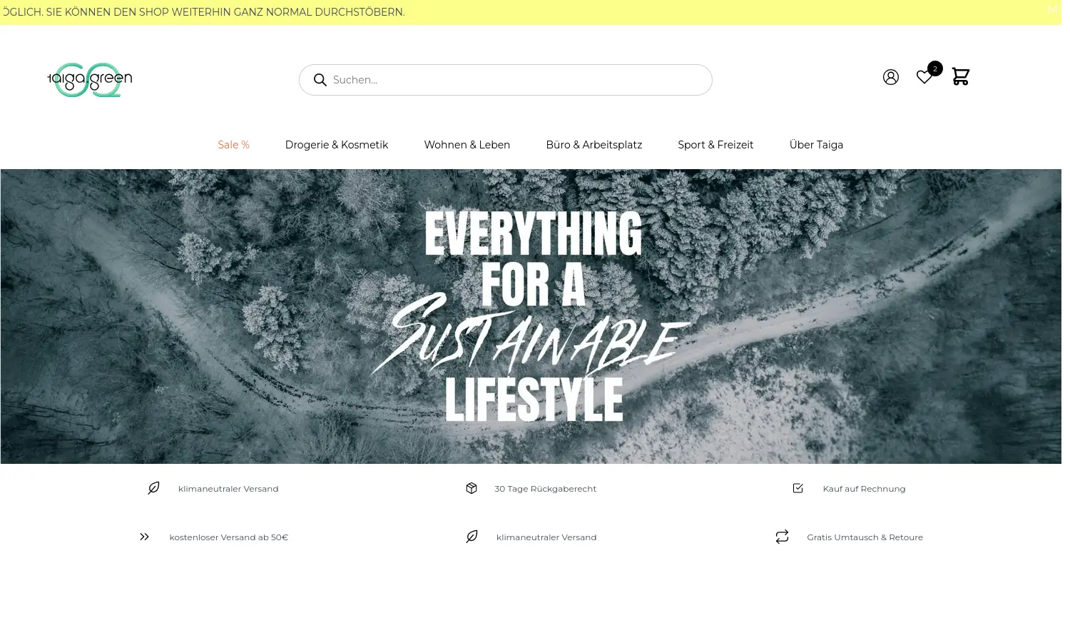 Website-Screenshot von Taiga.Green