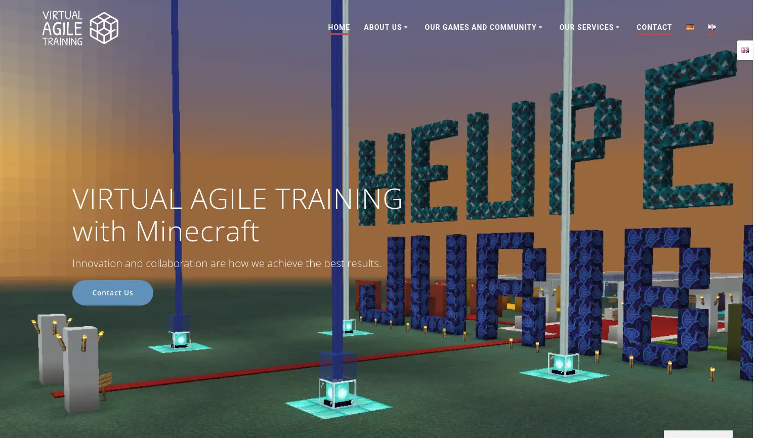Website-Screenshot von Virtual Agile Training
