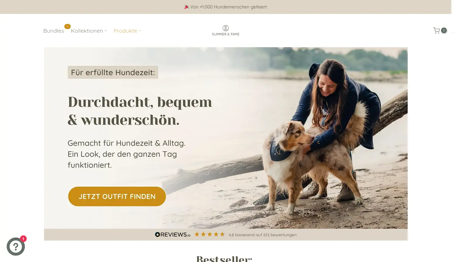 Website-Screenshot von SUMMER & FAME
