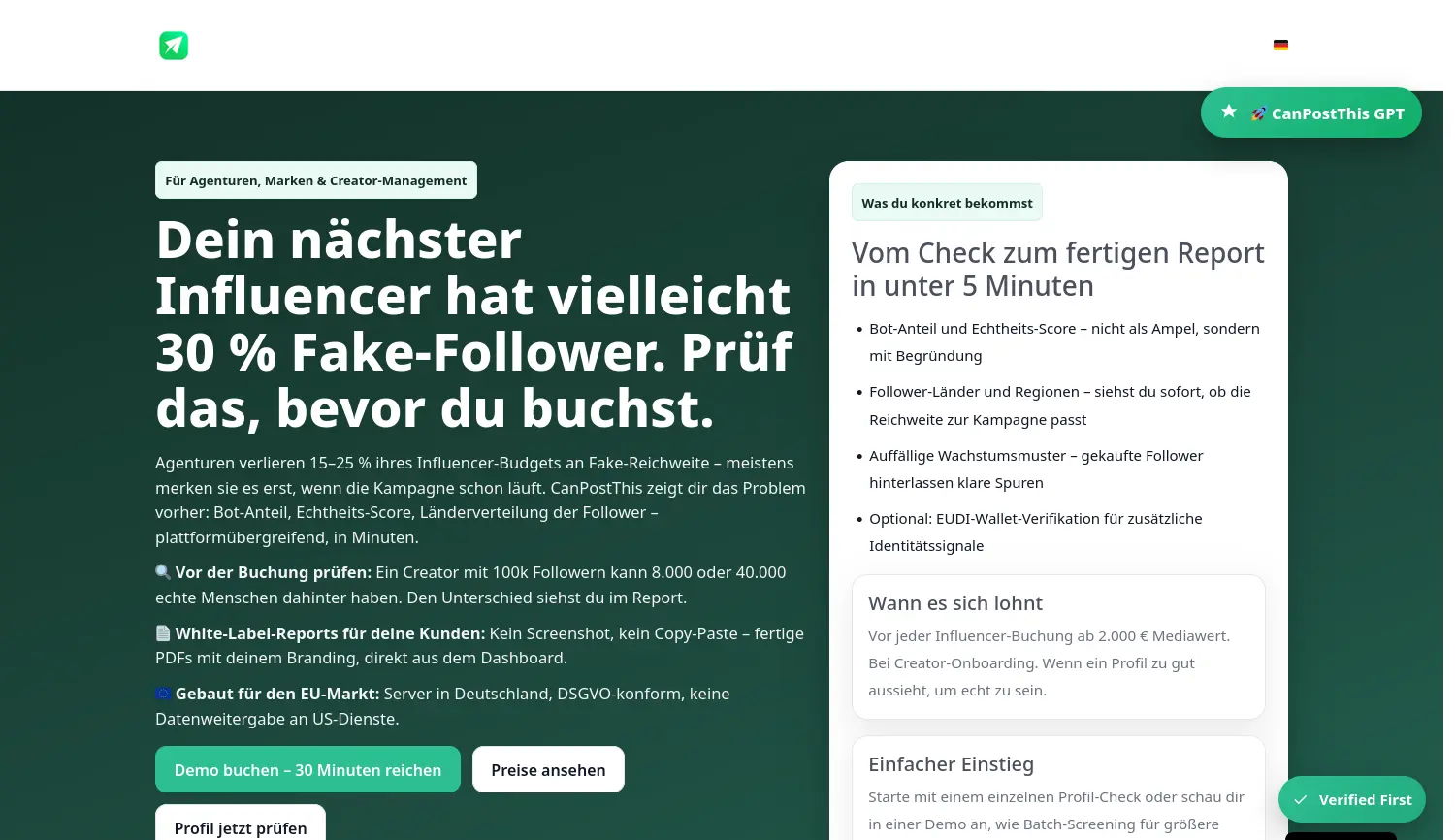 Website-Screenshot von CanPostThis