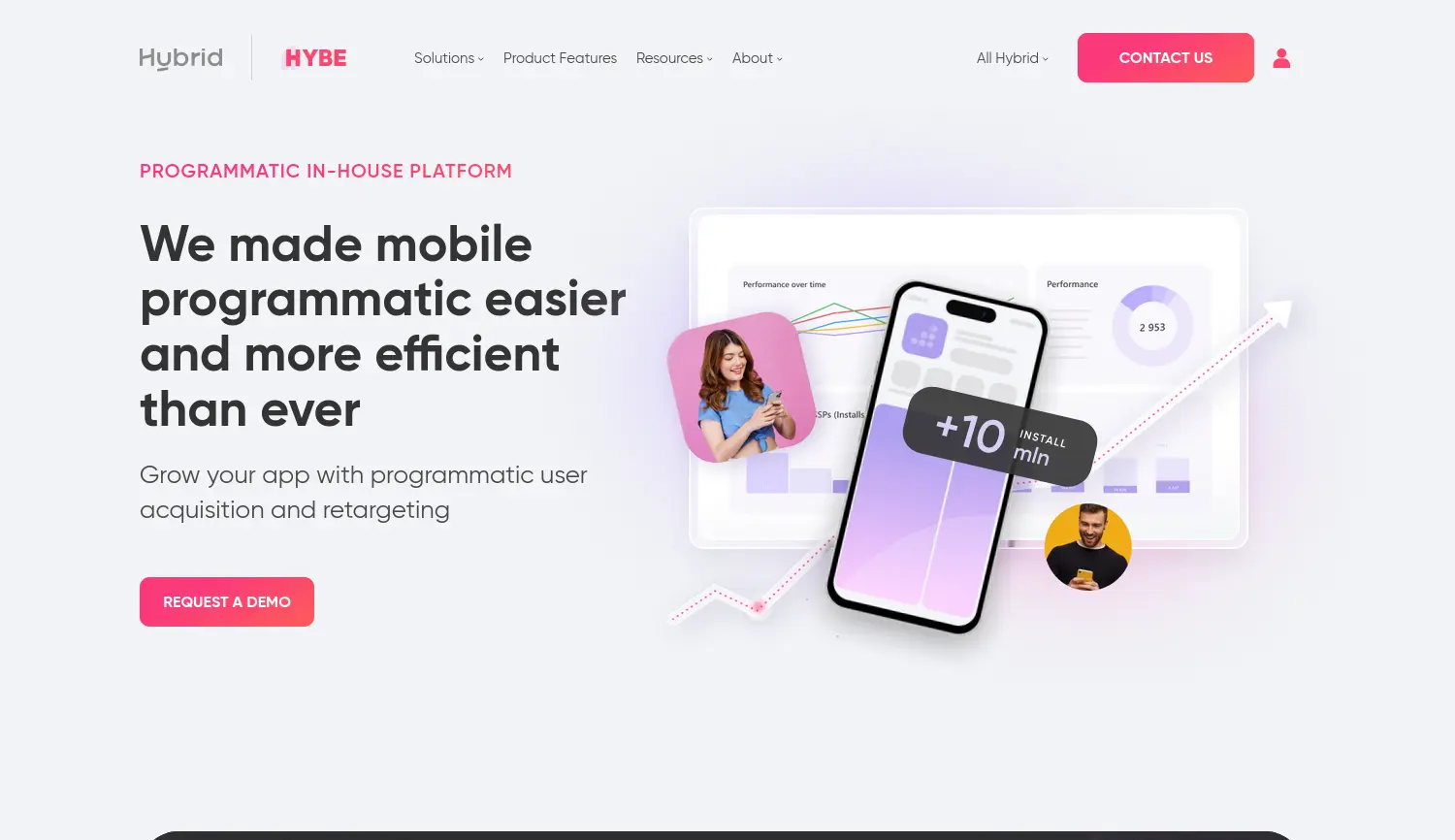 Website-Screenshot von Hybe