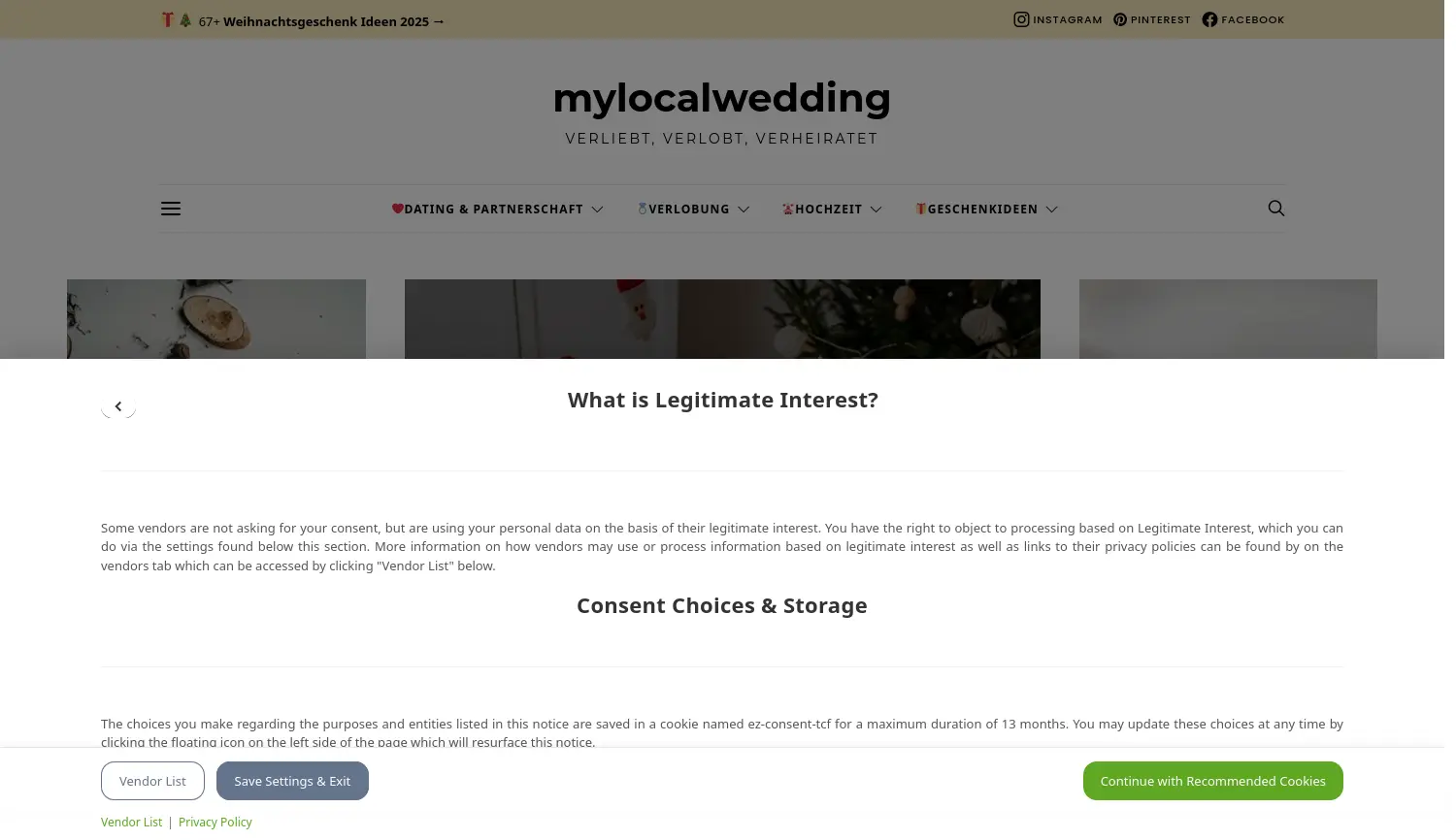 Website-Screenshot von mylocalwedding