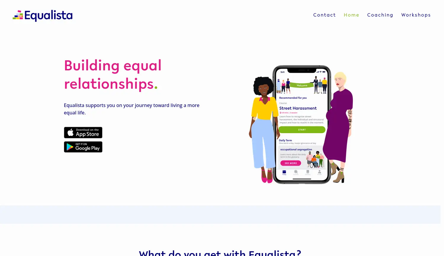 Website-Screenshot von Equalista