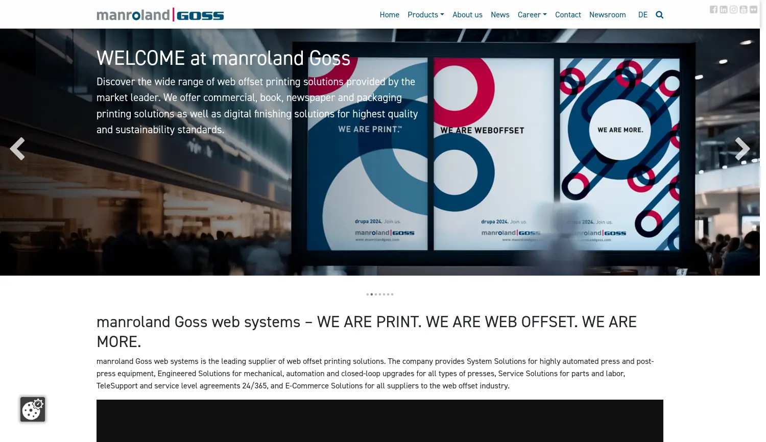 Website-Screenshot von manroland Goss
