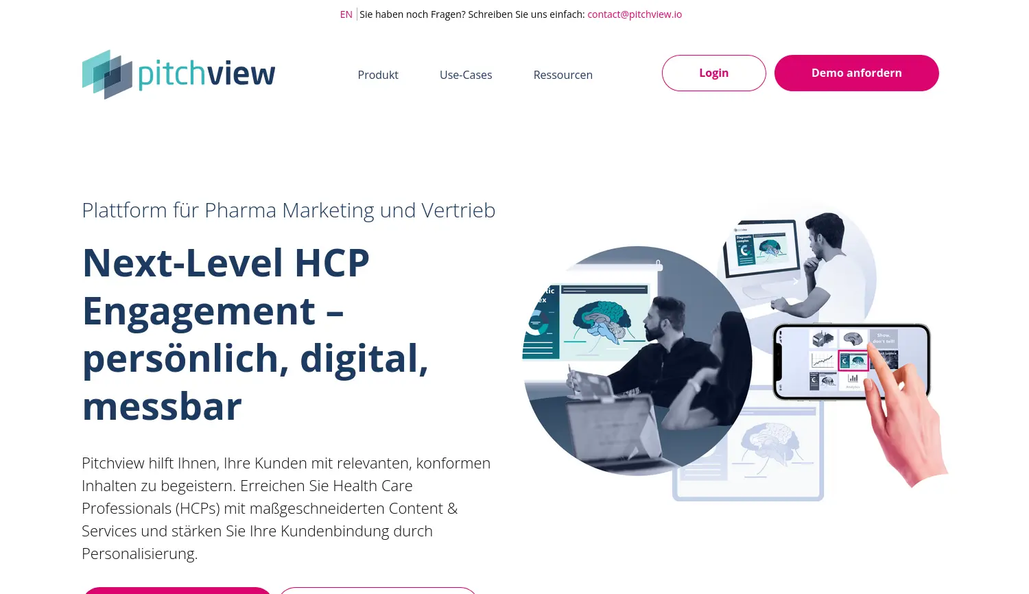 Website-Screenshot von Pitchview