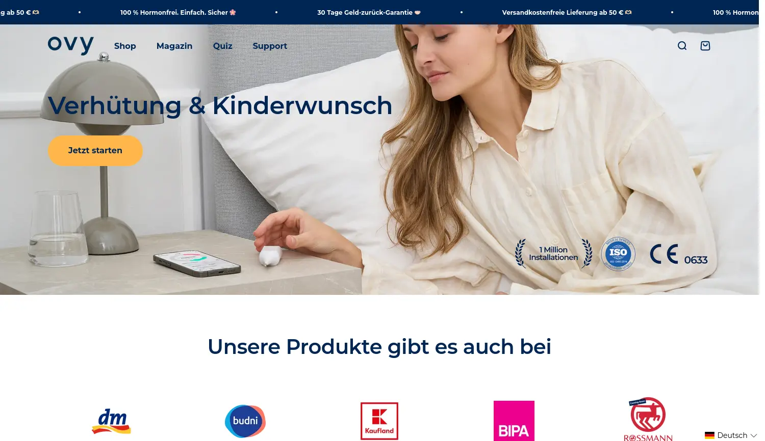 Website-Screenshot von Ovy