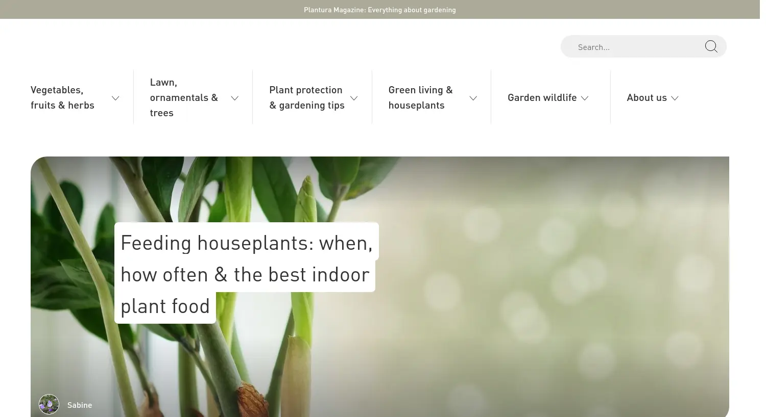 Website-Screenshot von Plantura