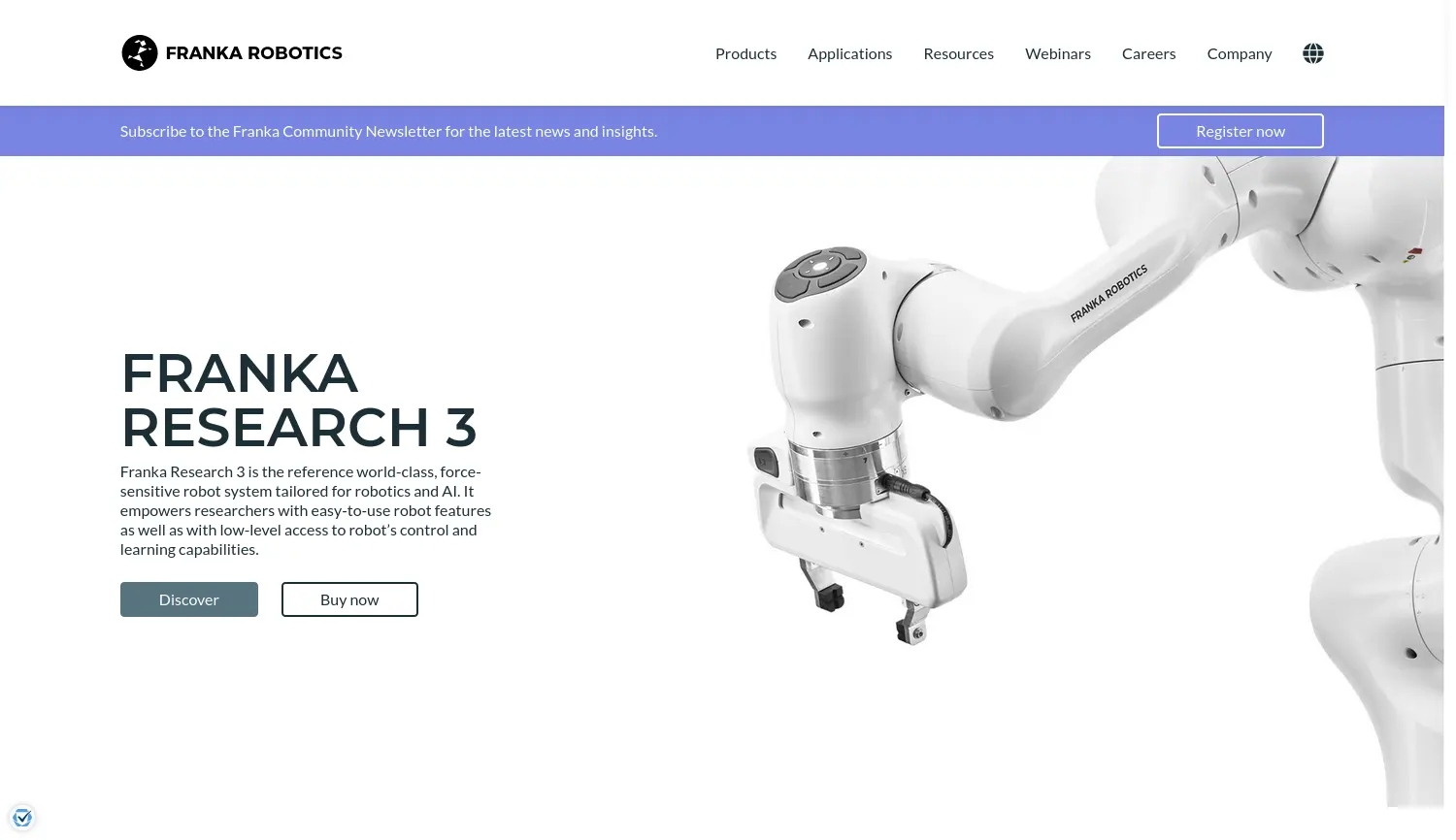 Website-Screenshot von Franka