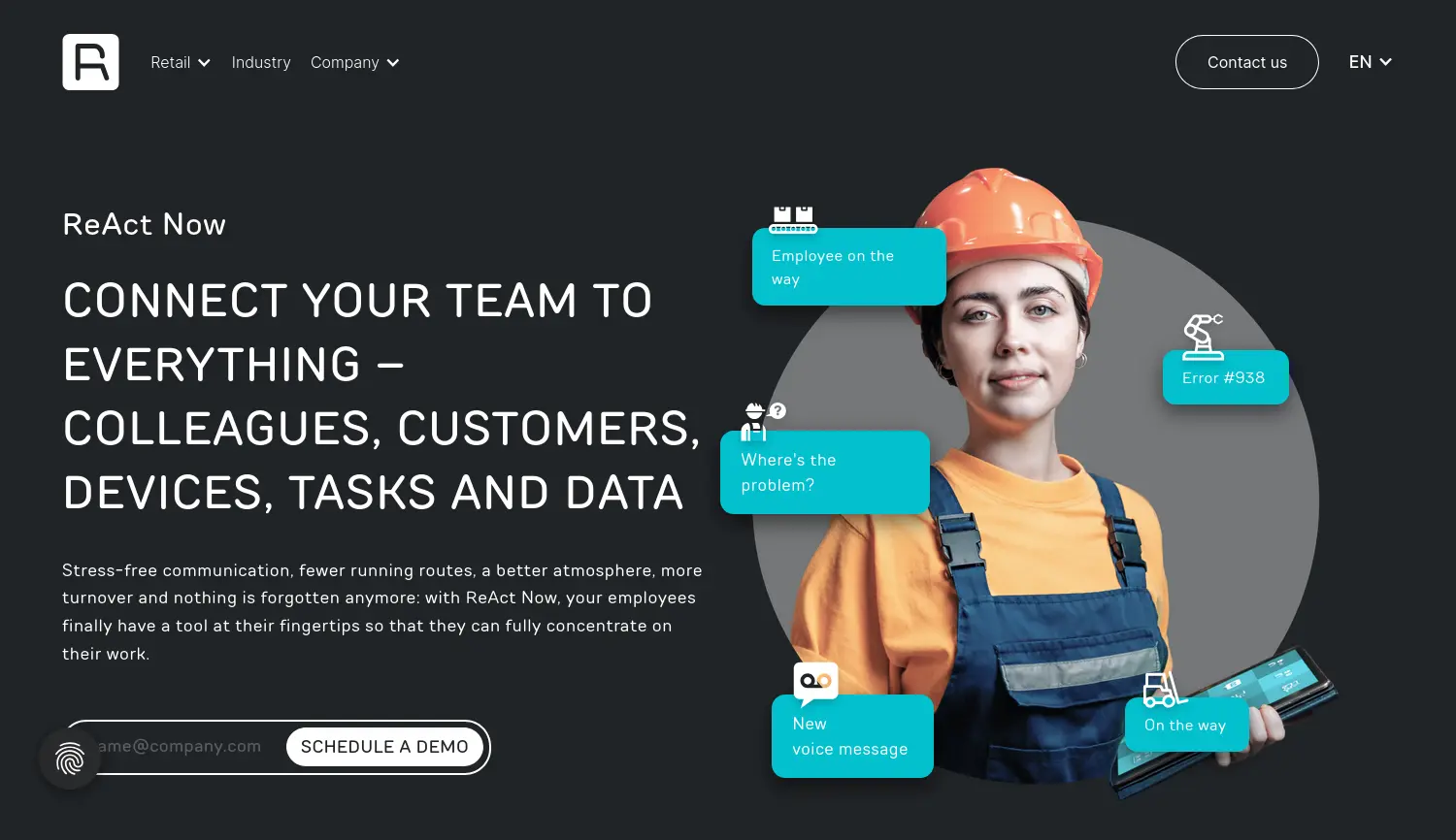 Website-Screenshot von ReAct