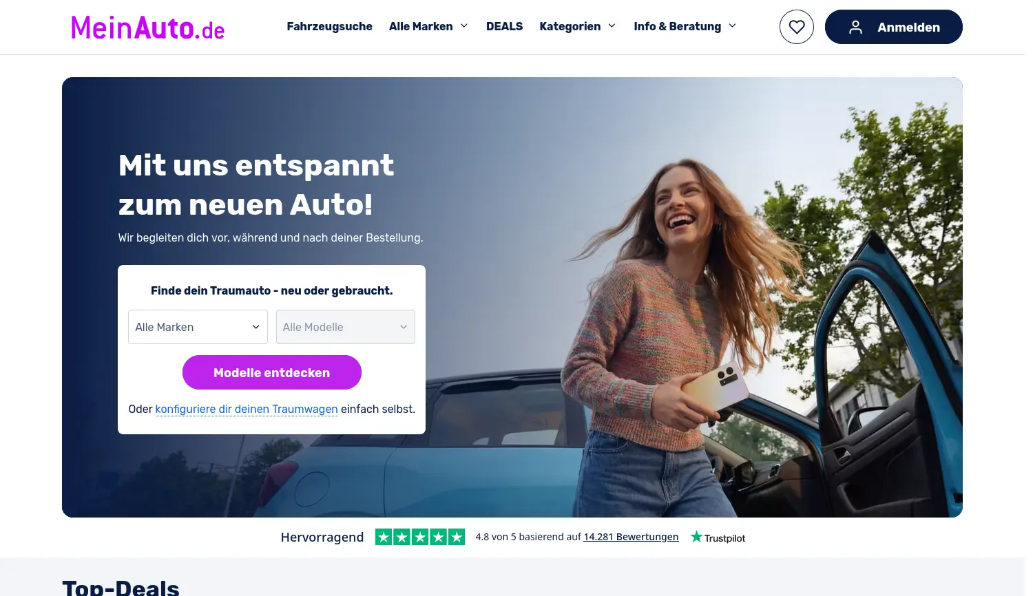 Website-Screenshot von MeinAuto.de