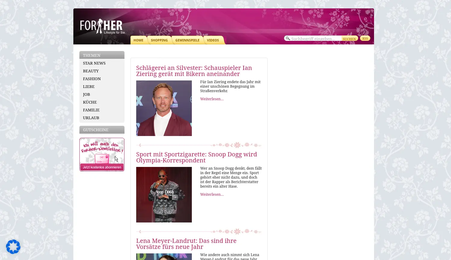 Website-Screenshot von ForHer