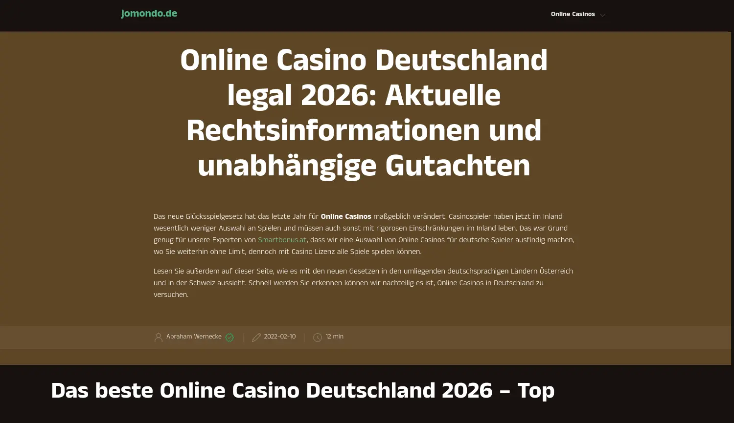 Website-Screenshot von jomondo