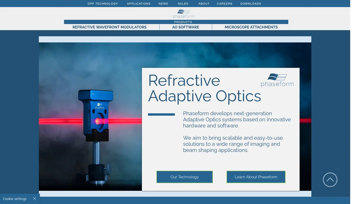 Website-Screenshot von Phaseform