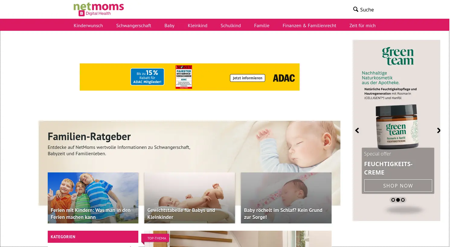 Website-Screenshot von NetMoms
