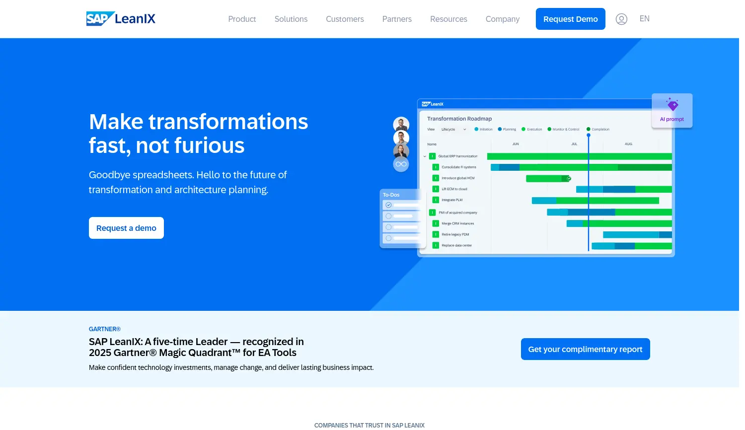 Website-Screenshot von LeanIX