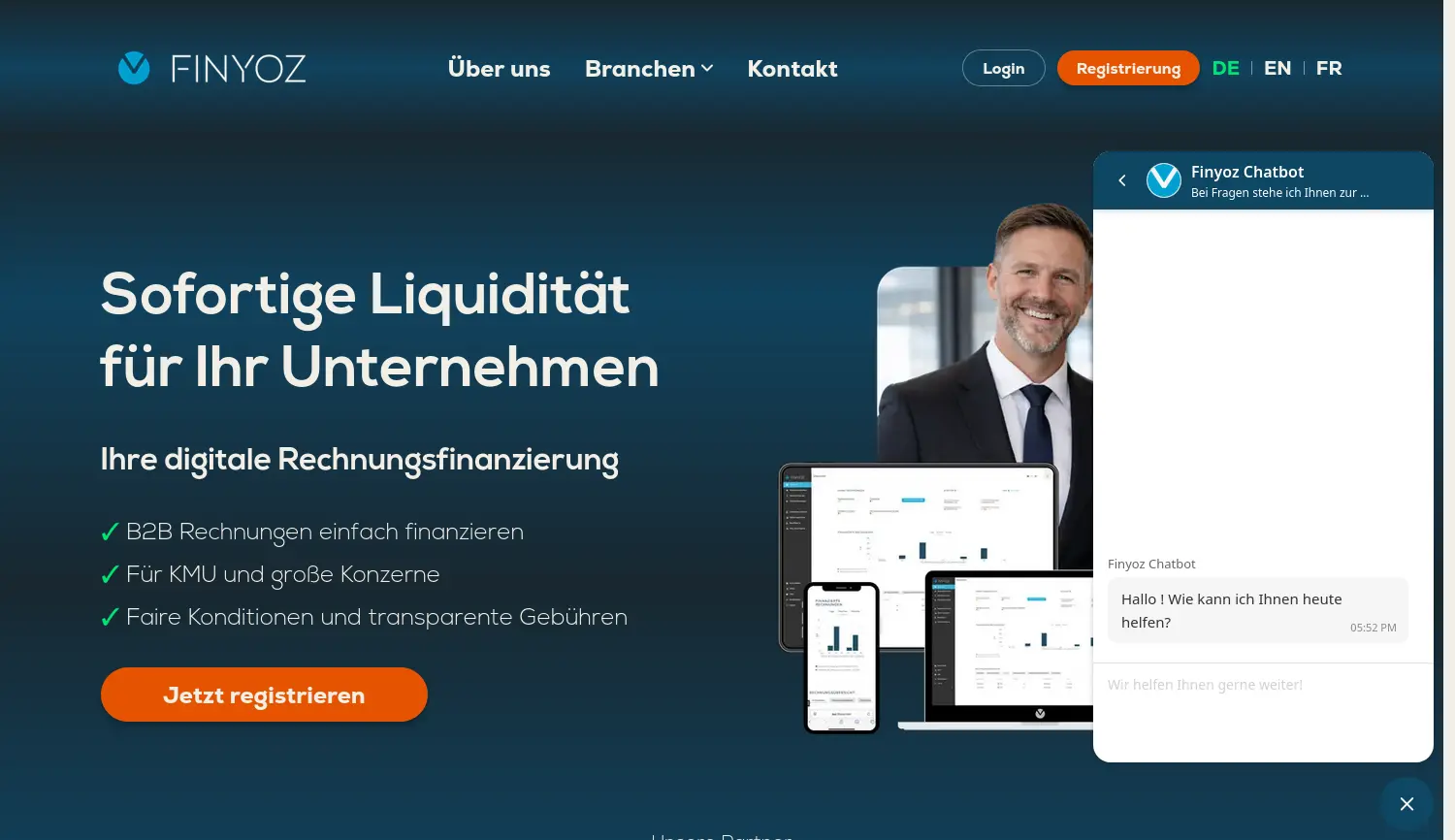 Website-Screenshot von Finyoz