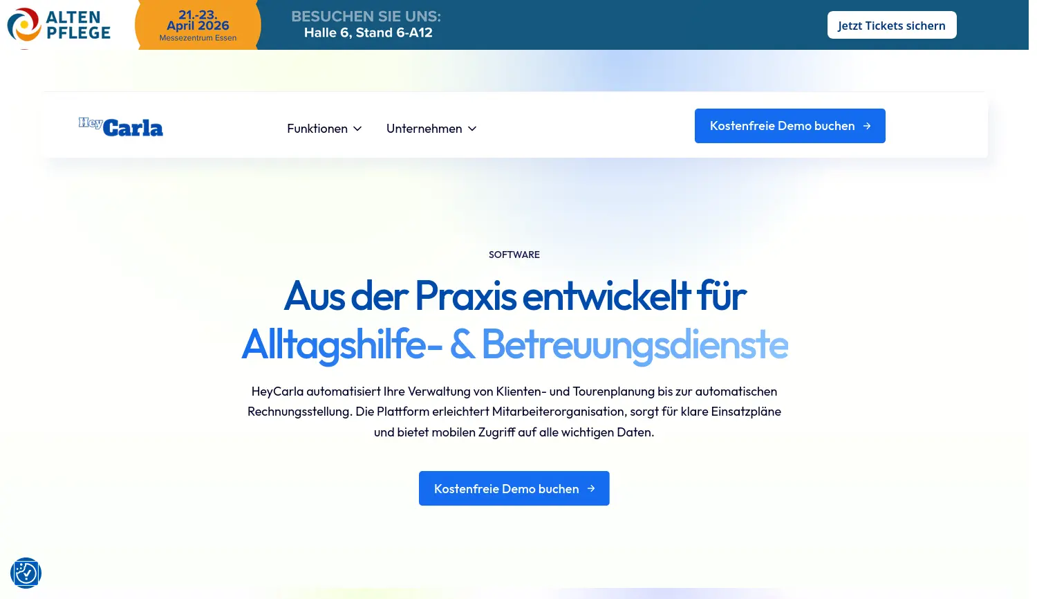 Website-Screenshot von HeyCarla