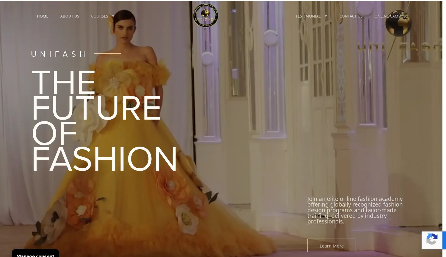 Website-Screenshot von UniFash