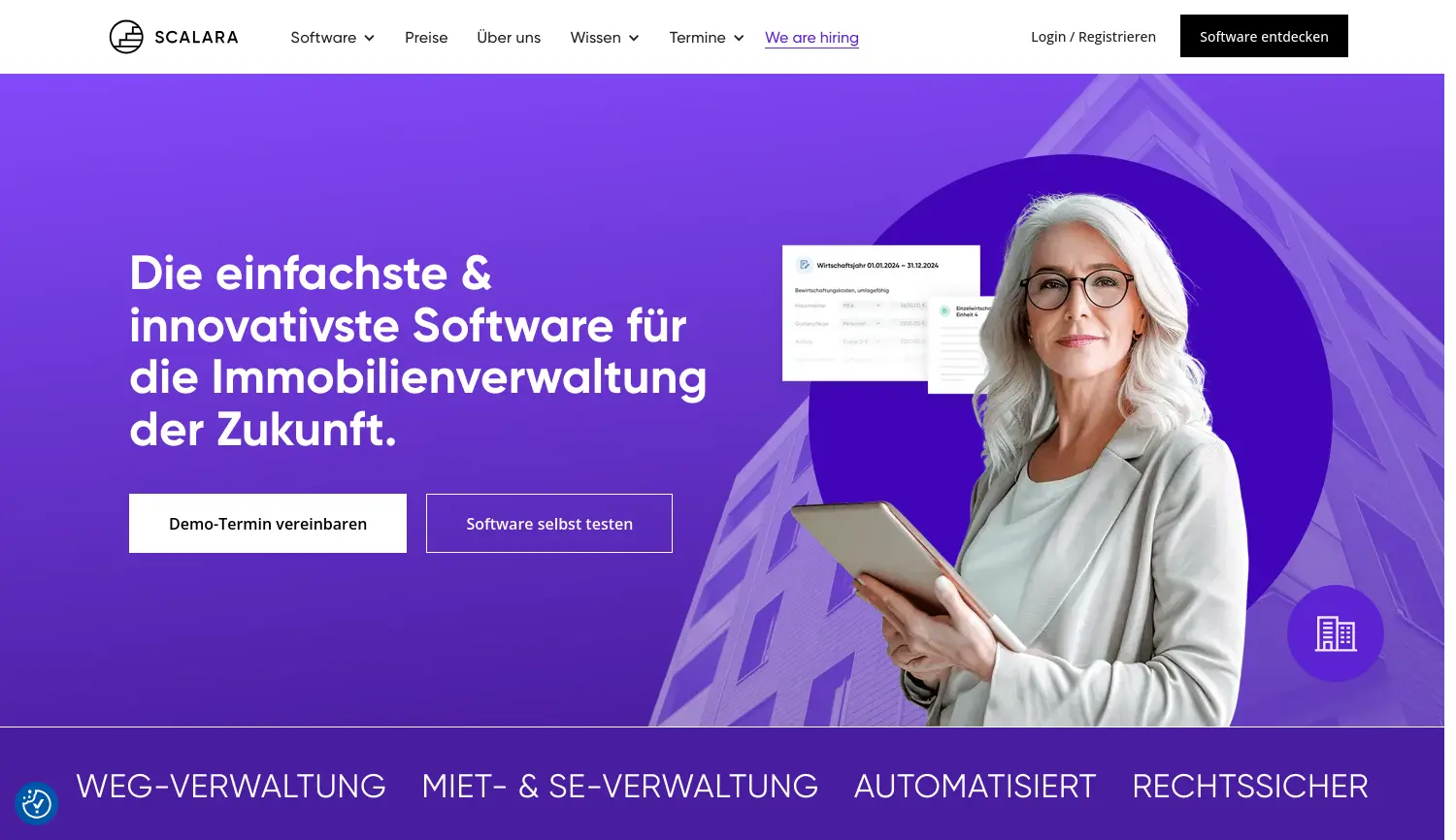 Website-Screenshot von SCALARA