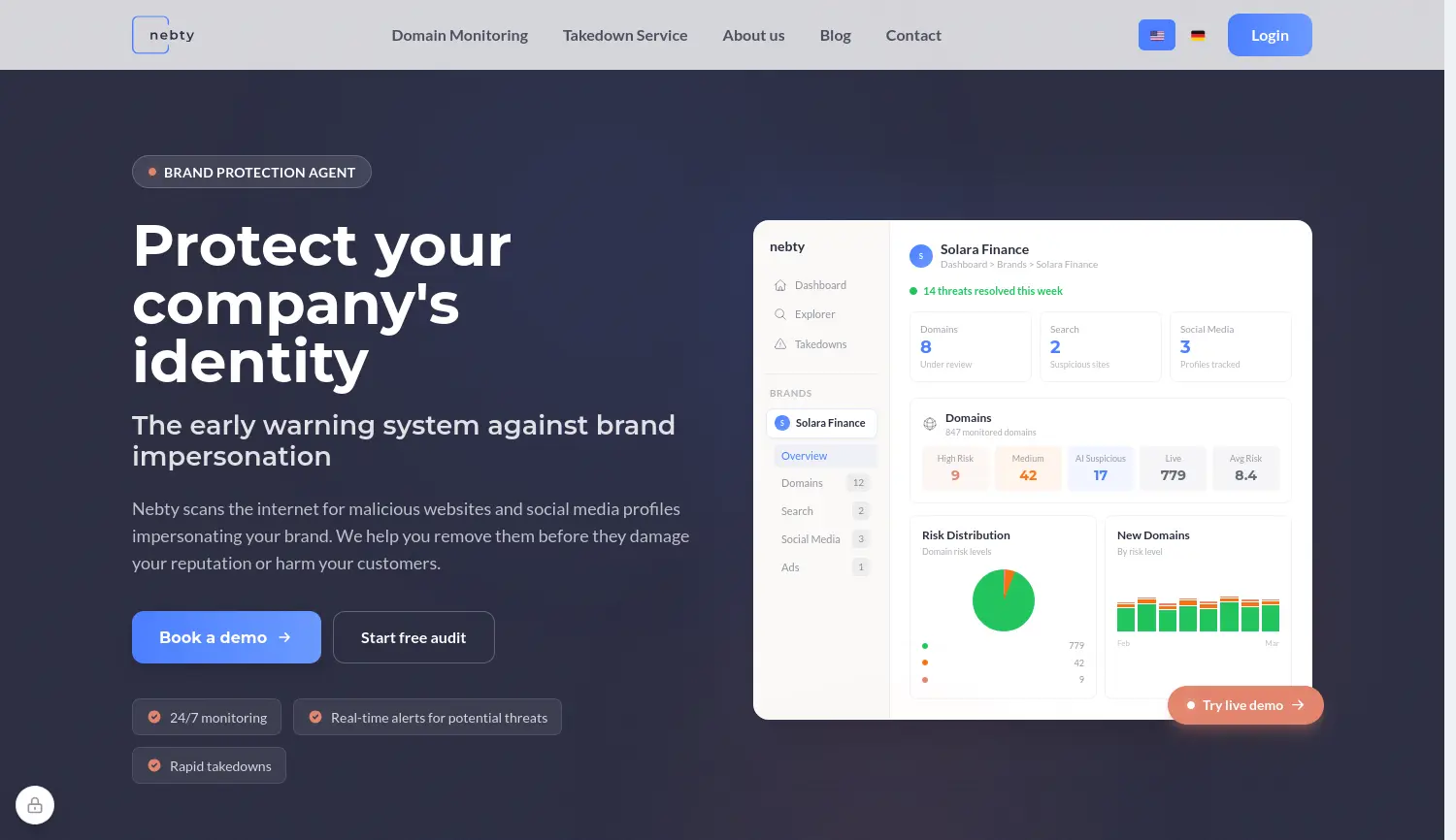 Website-Screenshot von nebty