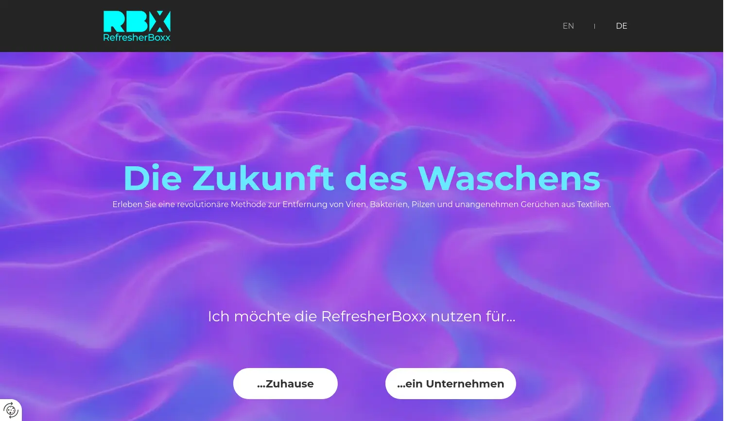 Website-Screenshot von RefresherBoxx