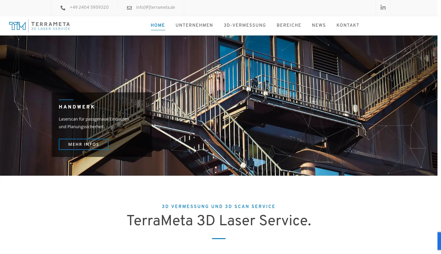 Website-Screenshot von TerraMeta