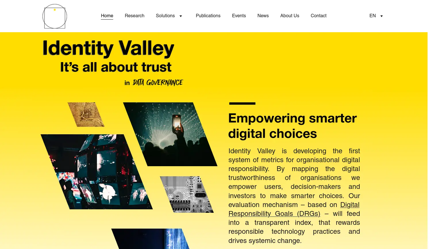 Website-Screenshot von Identity Valley