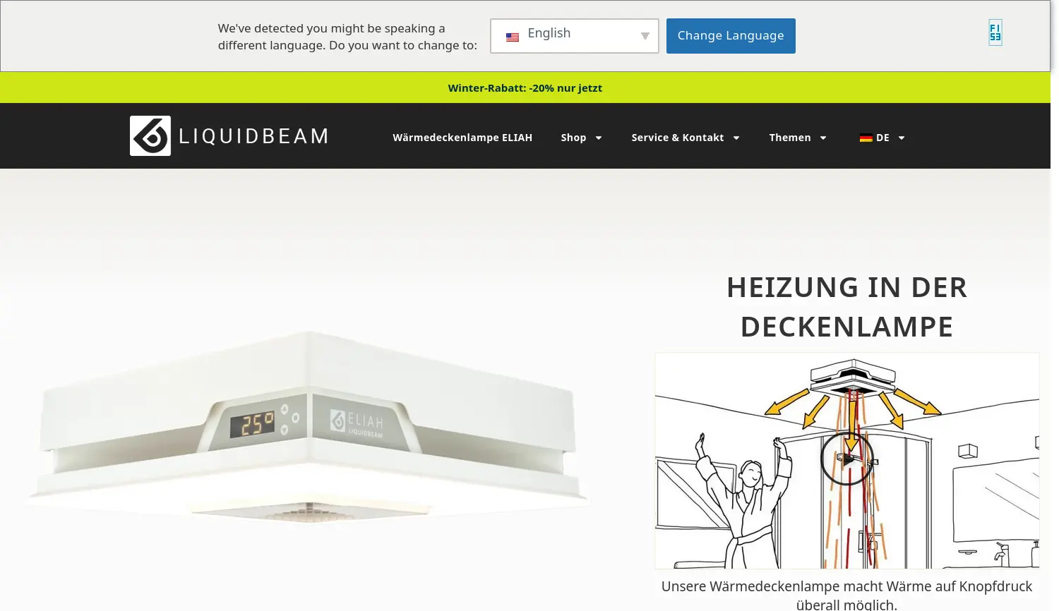 Website-Screenshot von Liquidbeam
