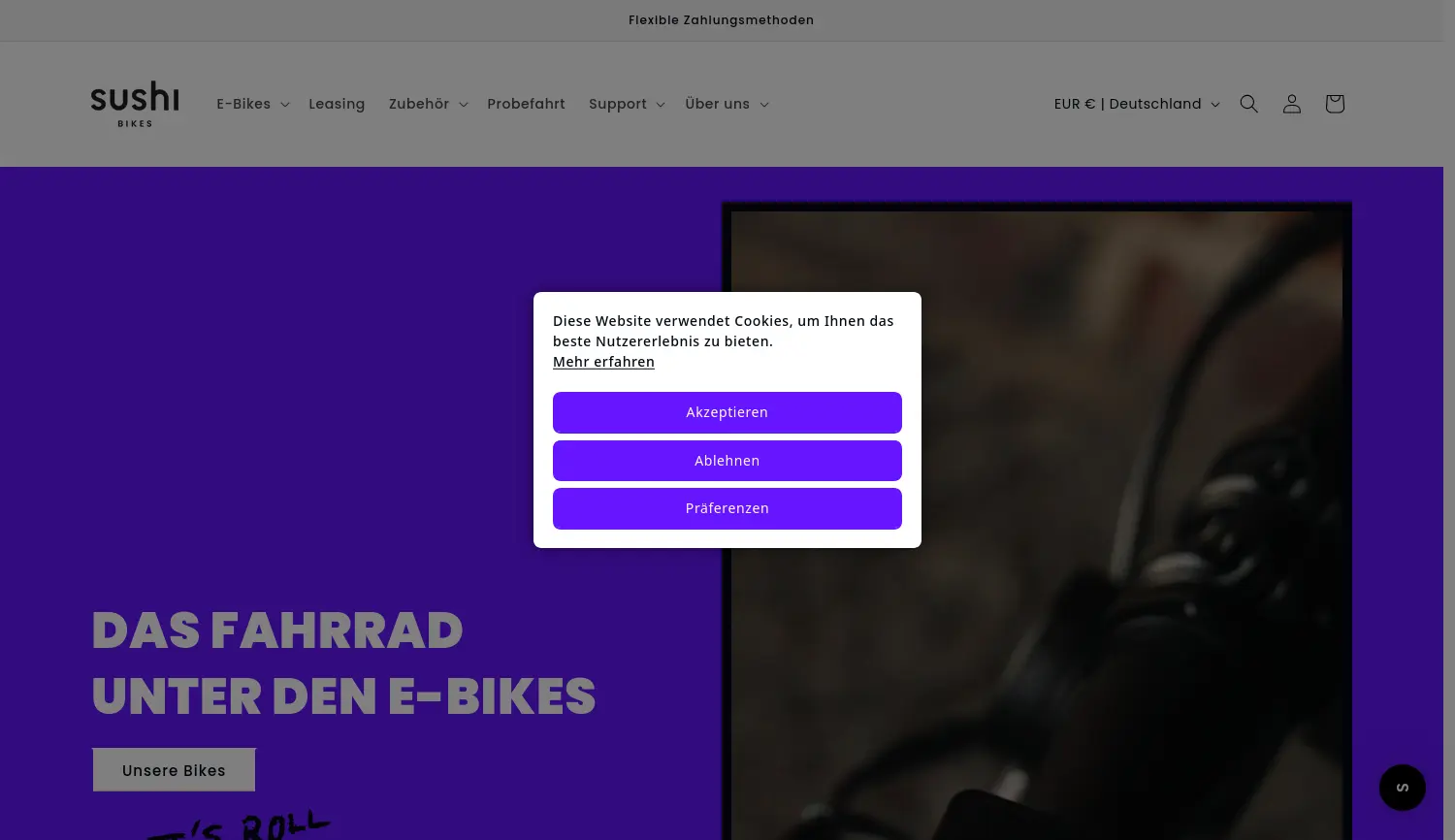 Website-Screenshot von SUSHI