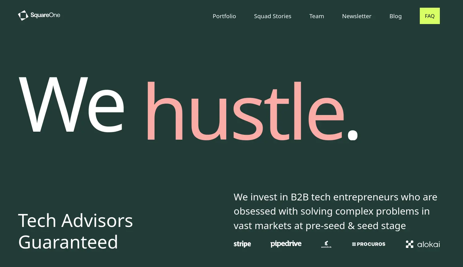 Website-Screenshot von SquareOne
