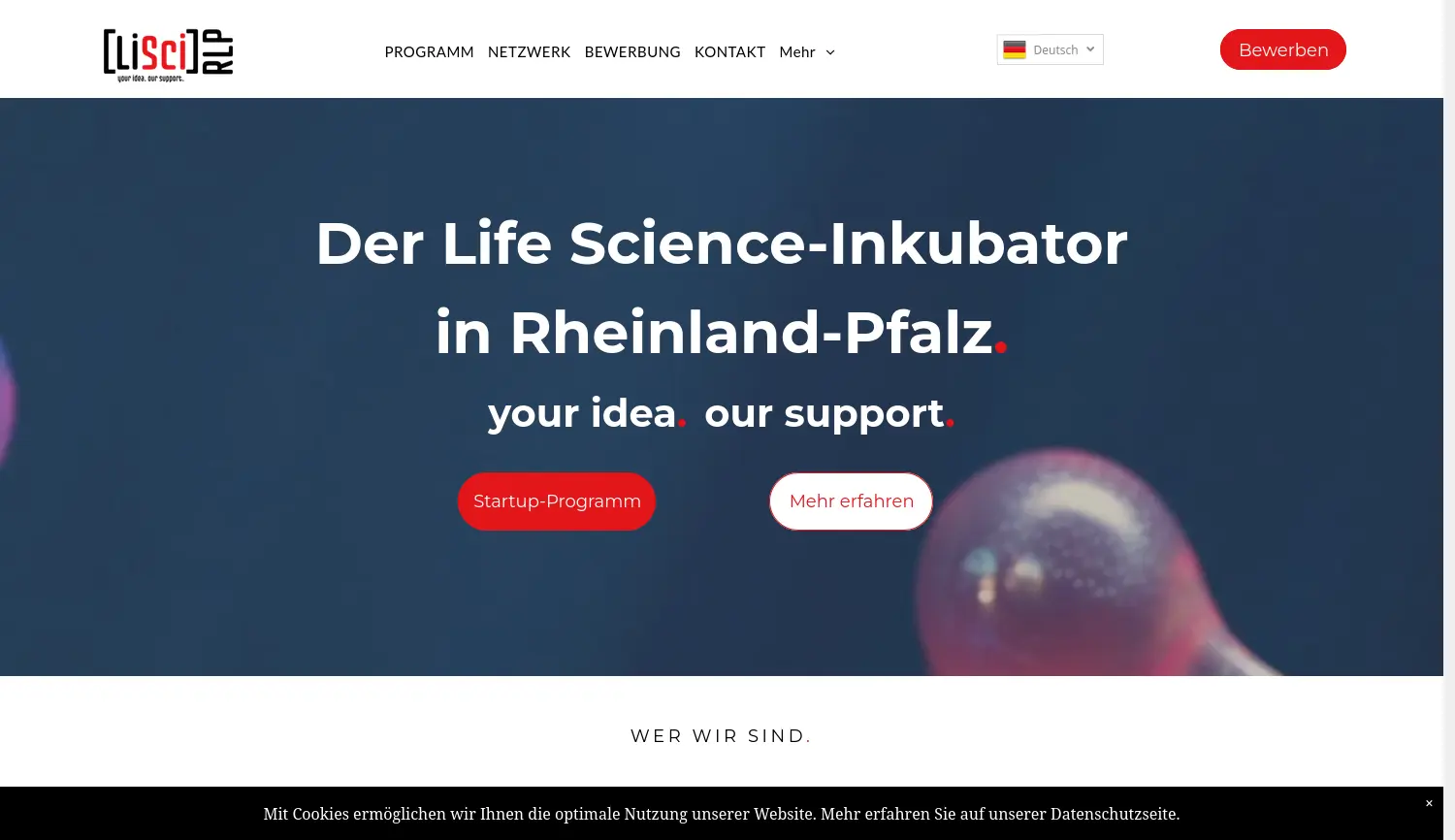 Website-Screenshot von [LiSci]RLP