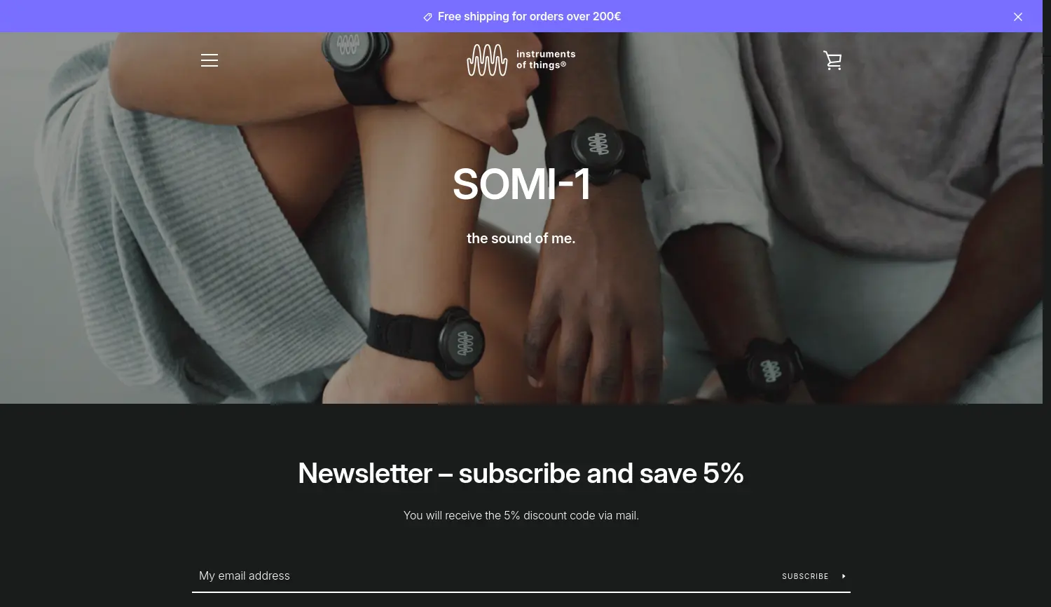 Website-Screenshot von Instruments of Things