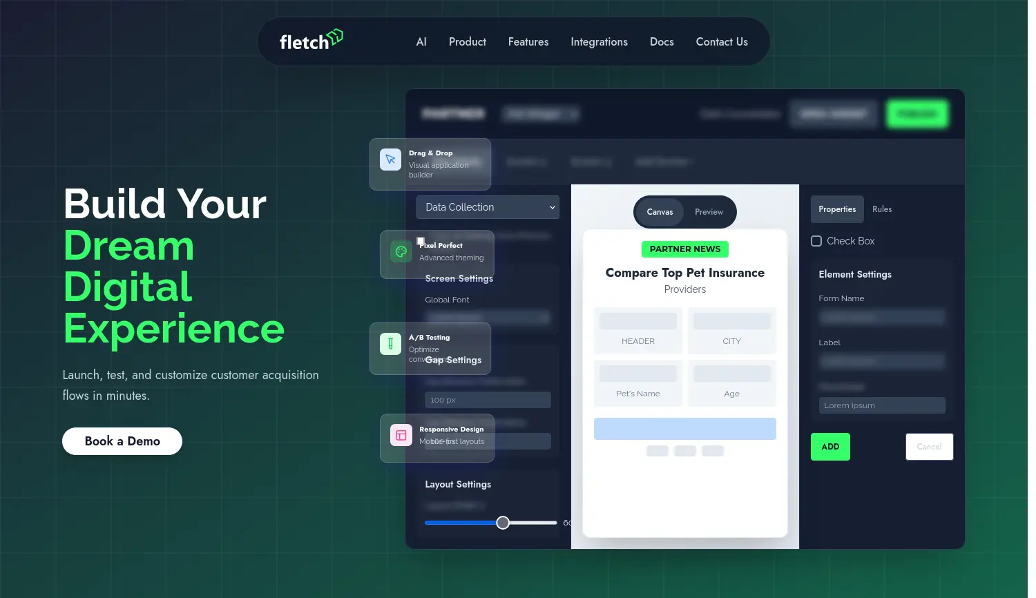 Website-Screenshot von Fletch