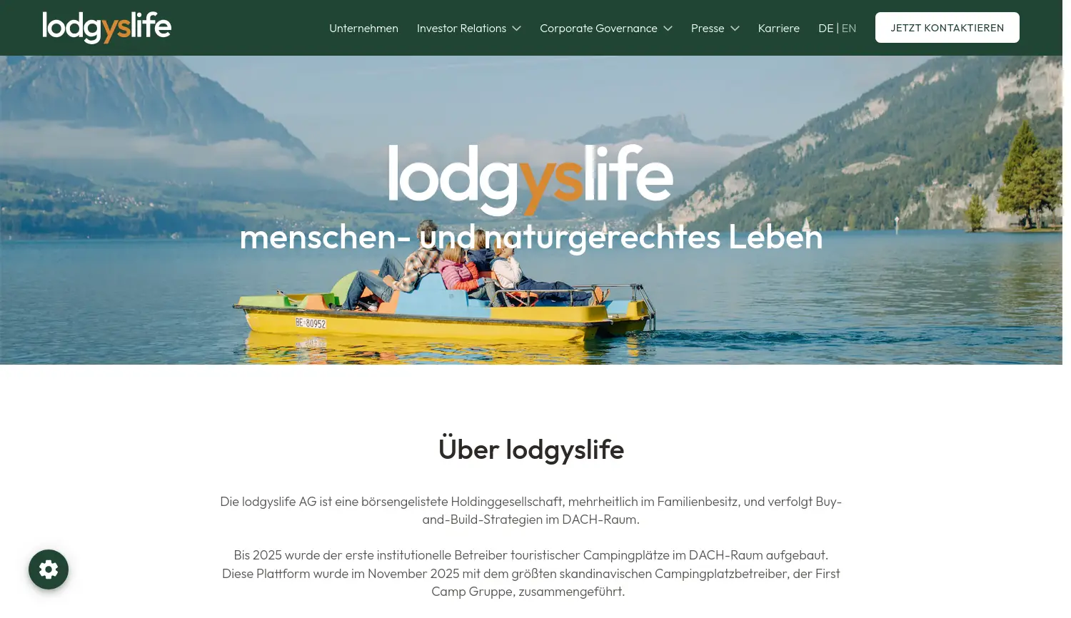 Website-Screenshot von lodgyslife