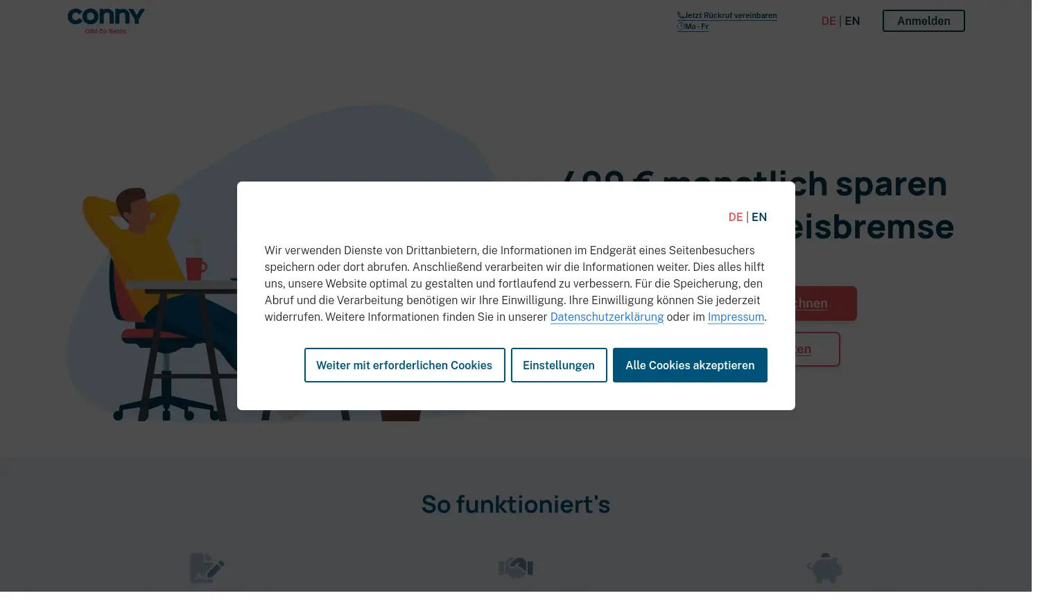 Website-Screenshot von CONNY