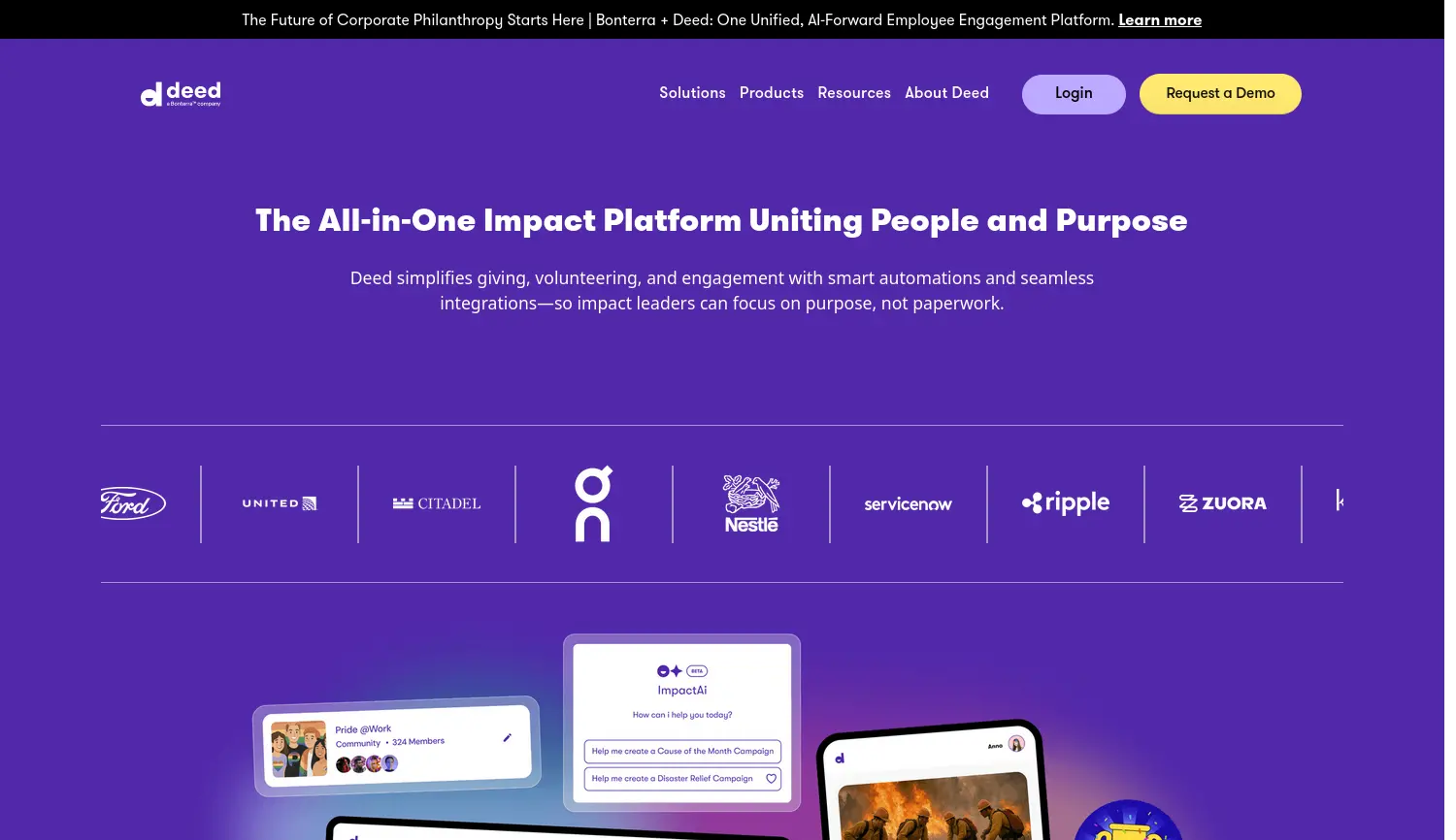 Website-Screenshot von Deed