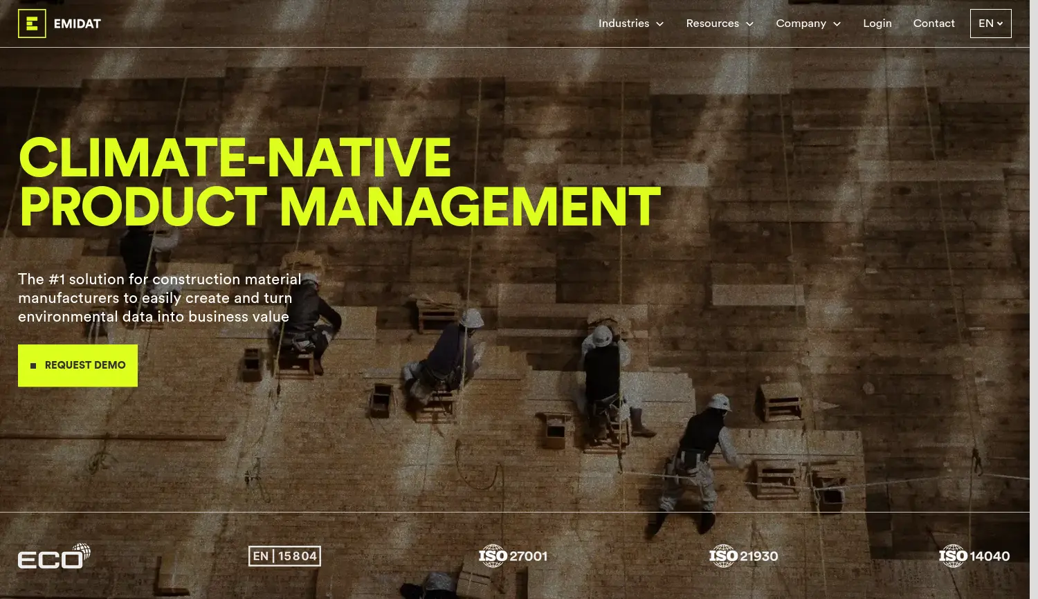 Website-Screenshot von Emidat