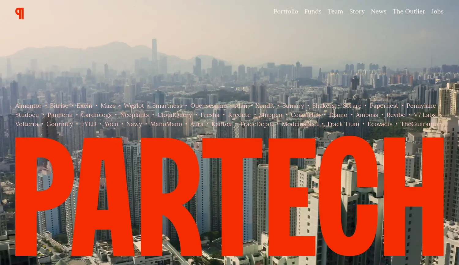 Website-Screenshot von Partech