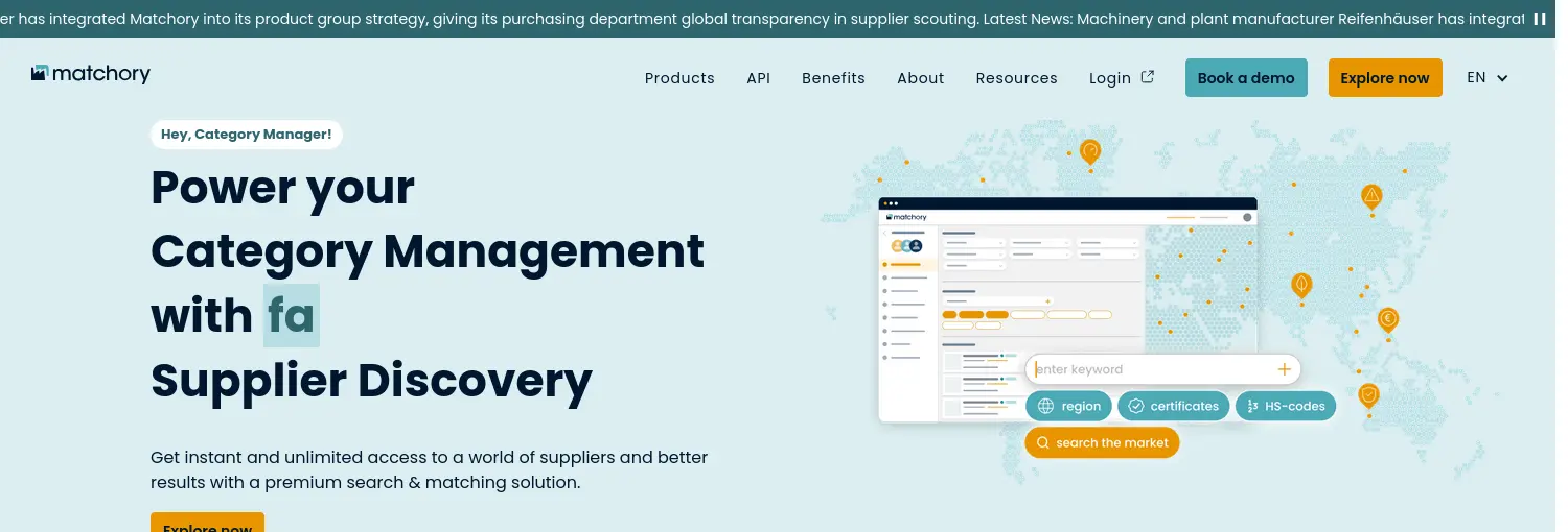 Website-Screenshot von Matchory