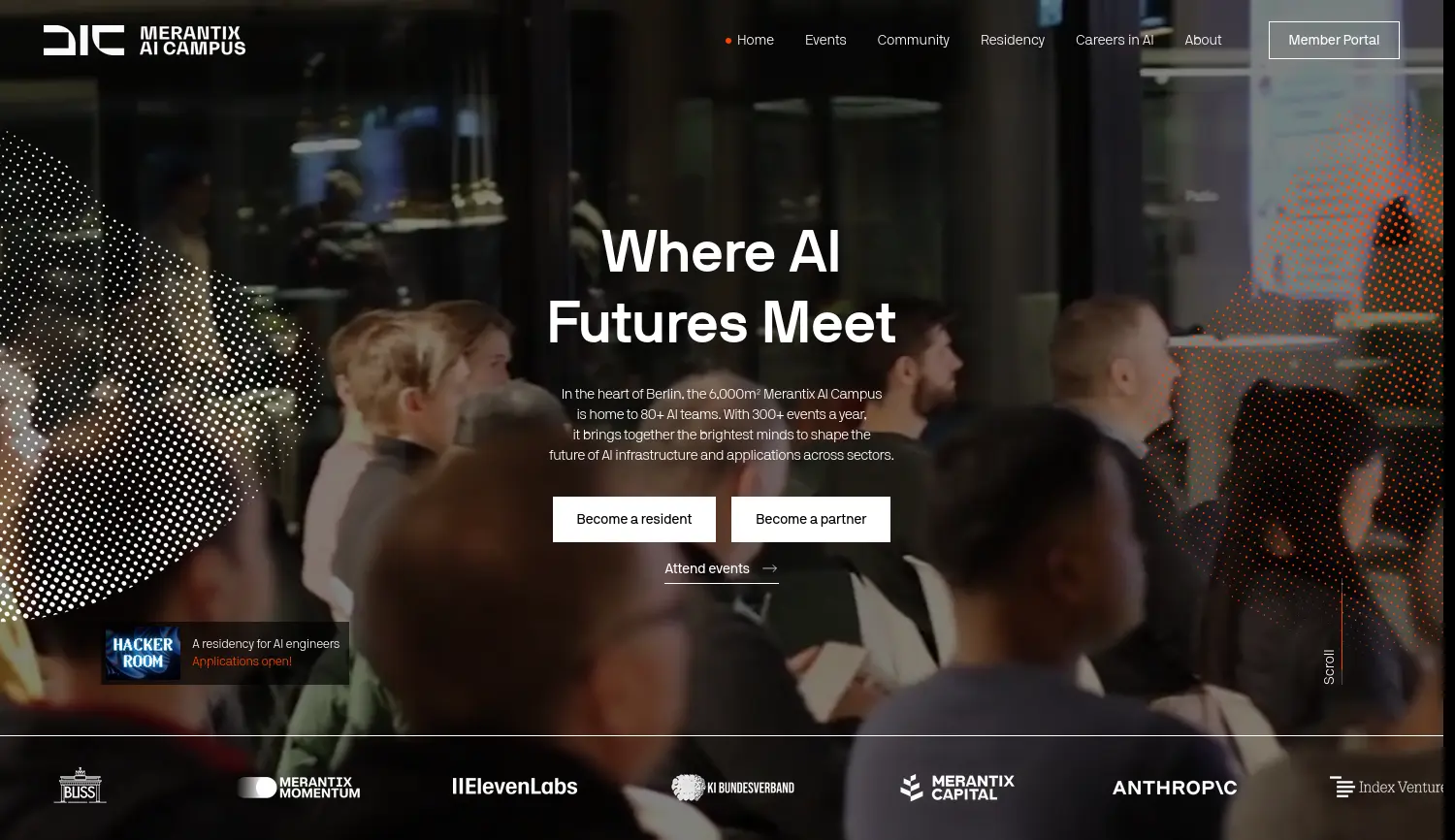 Website-Screenshot von AI Campus Berlin