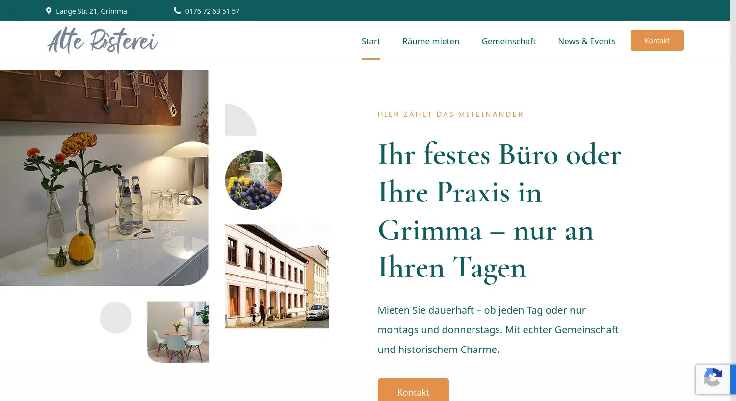 Website-Screenshot von Alte Rösterei