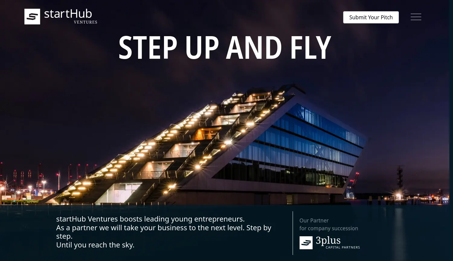 Website-Screenshot von startHub Ventures