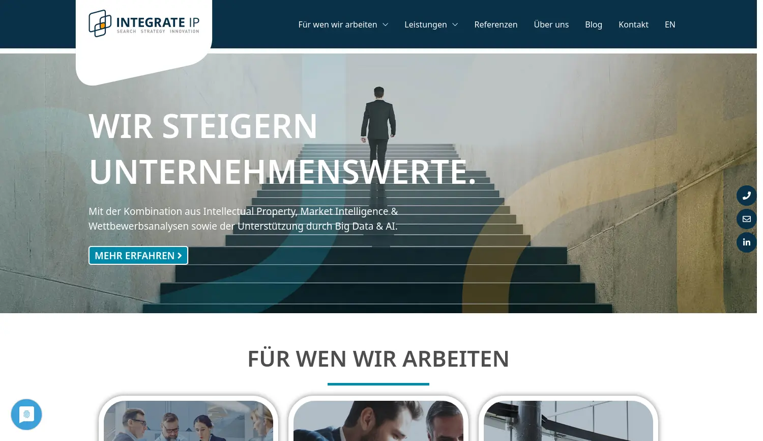 Website-Screenshot von Integrate IP