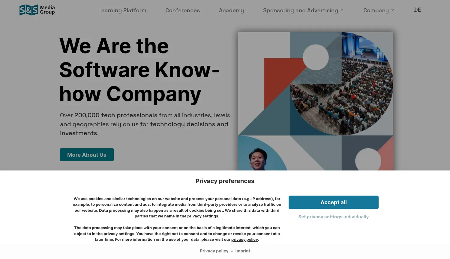 Website-Screenshot von Software & Support Media