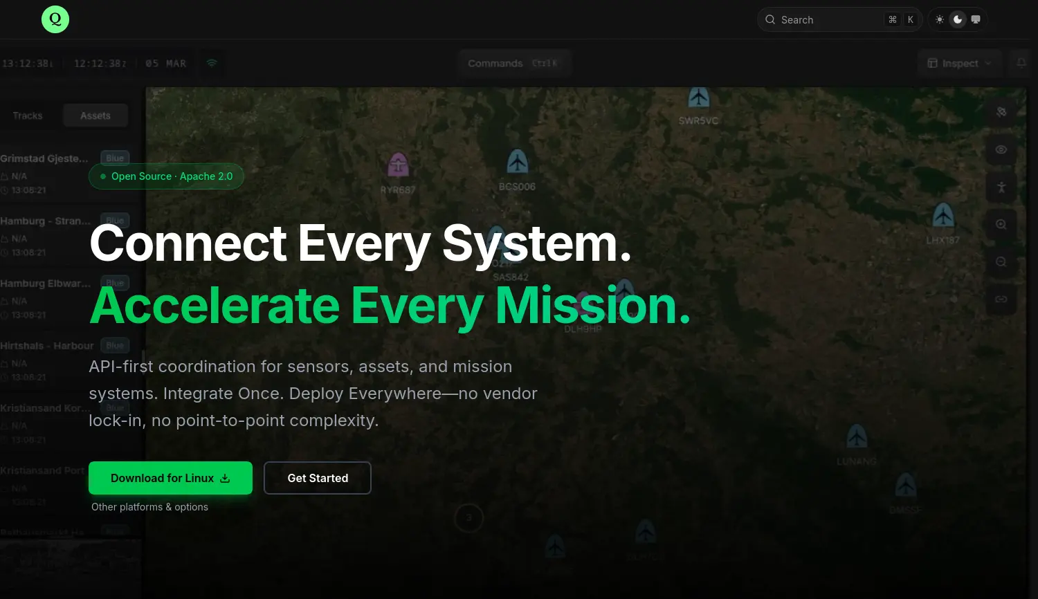 Website-Screenshot von Project Q