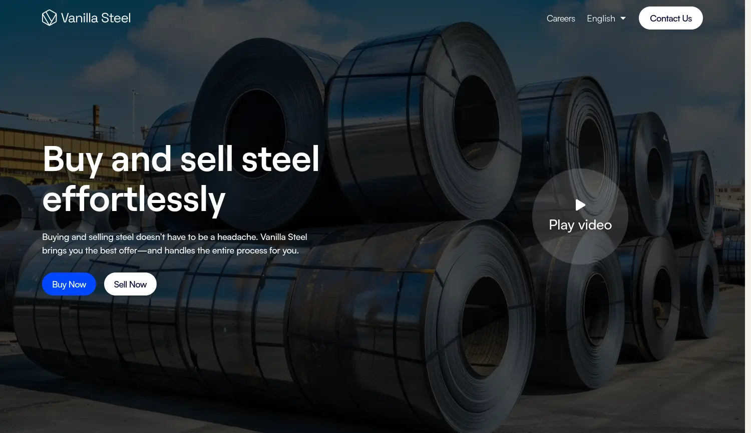 Website-Screenshot von Vanilla Steel