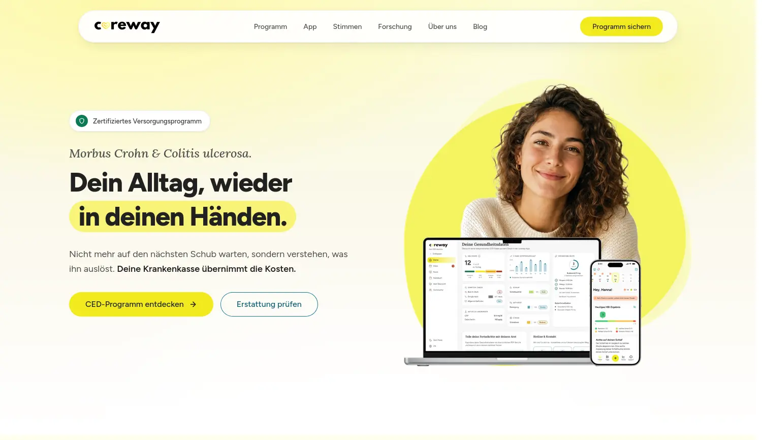 Website-Screenshot von coreway