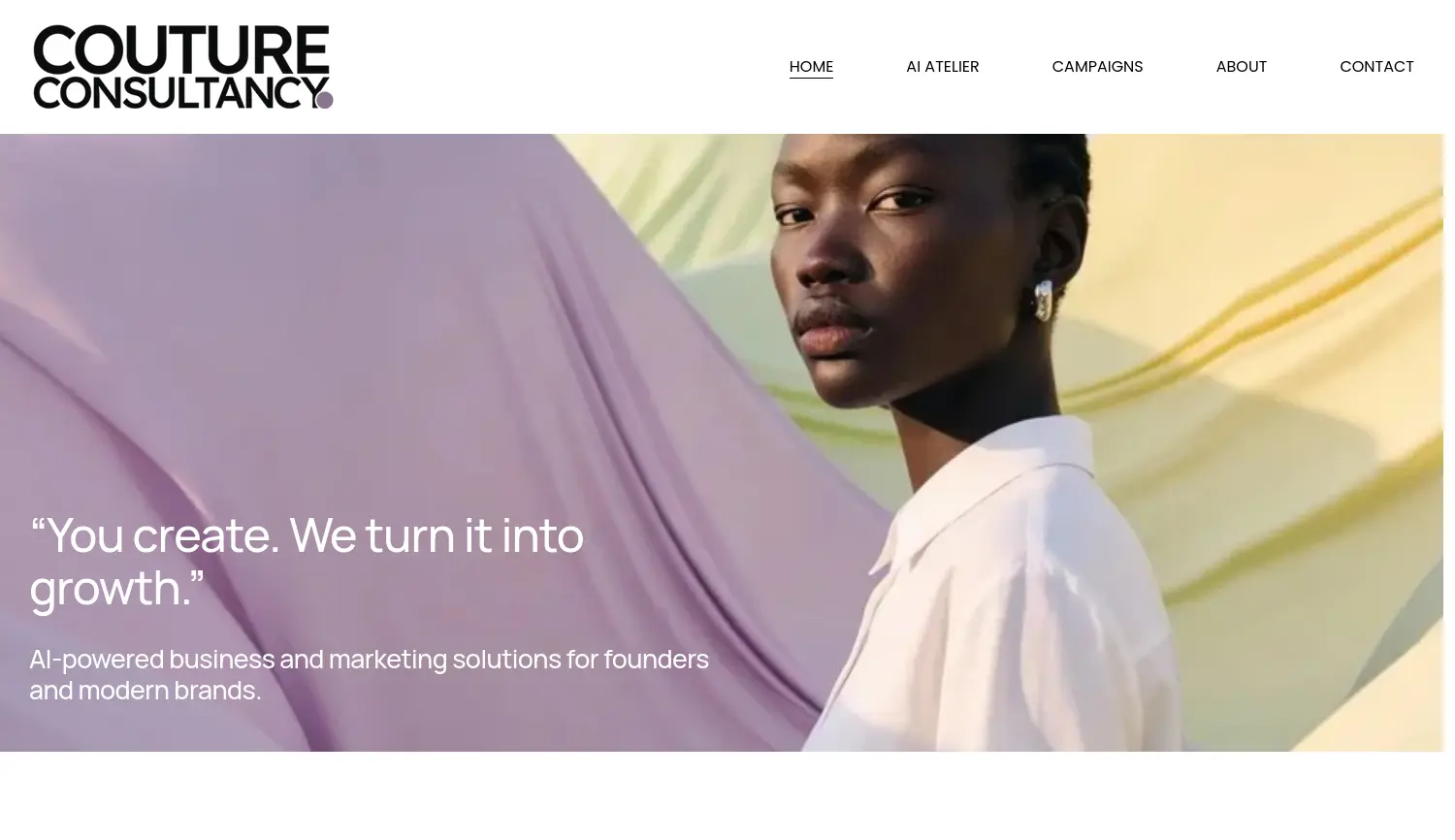 Website-Screenshot von Couture Consultancy