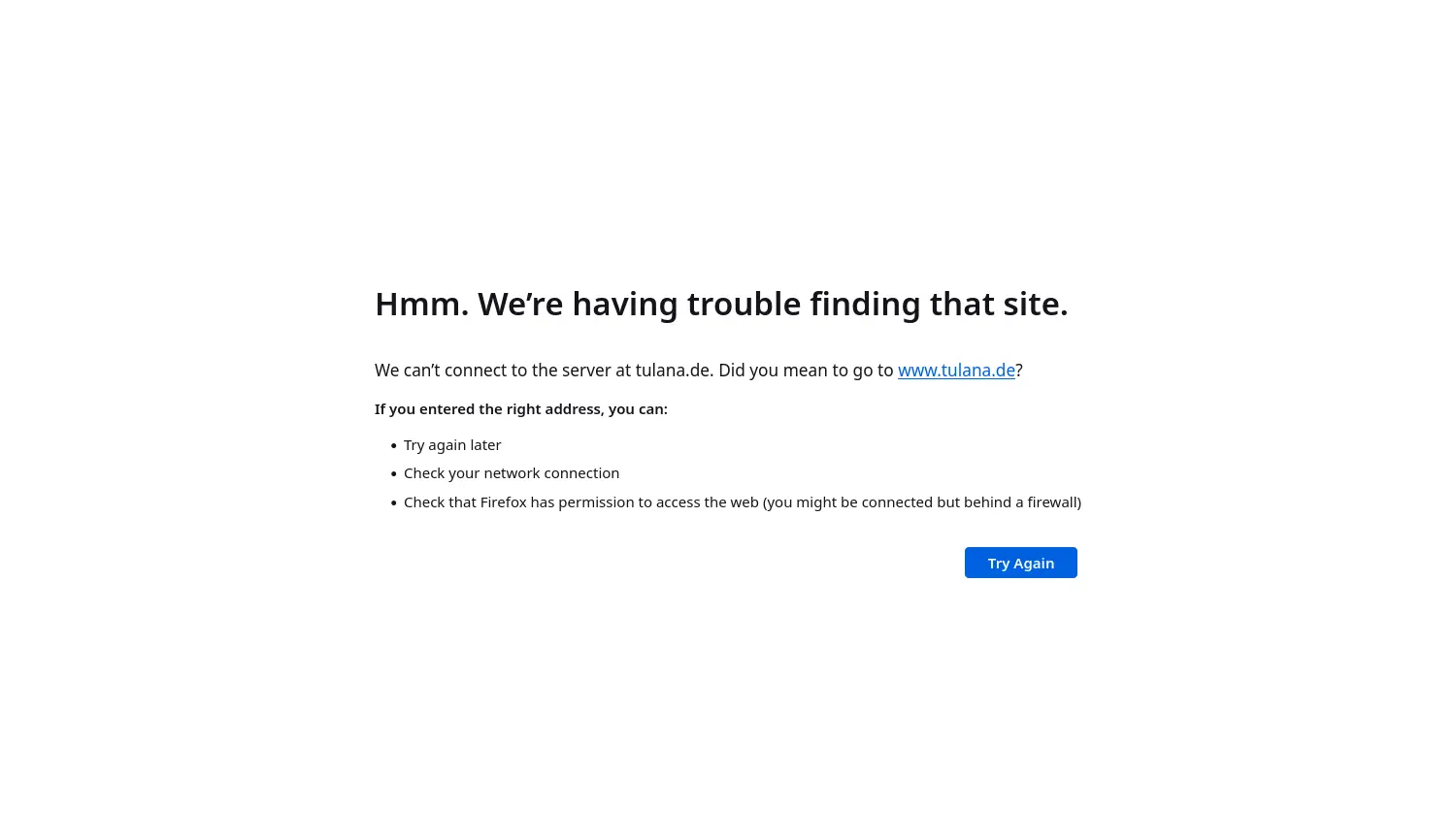 Website-Screenshot von tulana